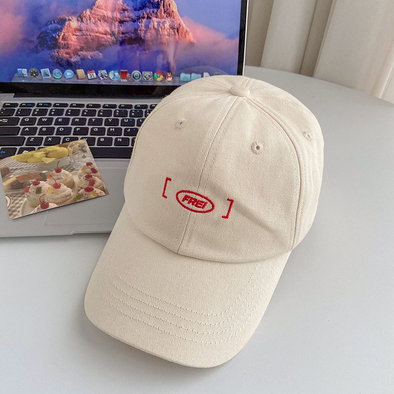 Mũ lưỡi trai vành rộng mềm thêu chữ thời trang xuân hè cho nam nữ