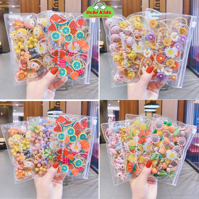 Chun buộc tóc, dây buộc tóc nhiều hình cho bé gái.