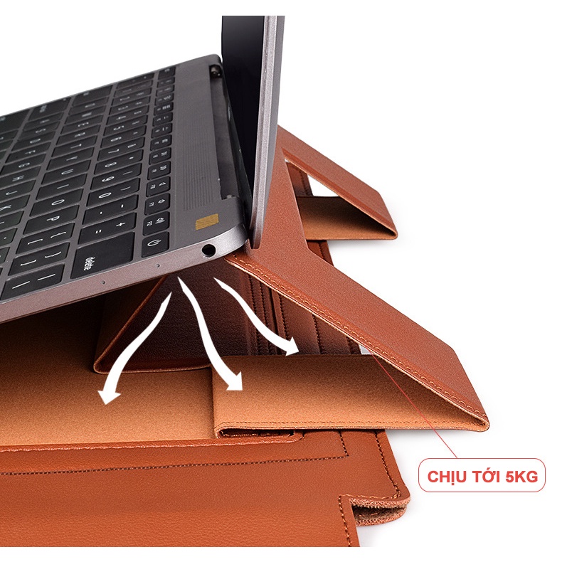 Túi đựng laptop đa năng, bao da đựng macbook, surface máy tính bảng, giá đỡ tản nhiệt, kê chuột, kèm bao da đựng sạc