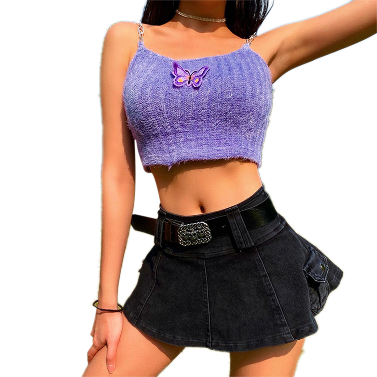 Áo Croptop Dệt Kim Không Tay Cho Nữ | BigBuy360 - bigbuy360.vn