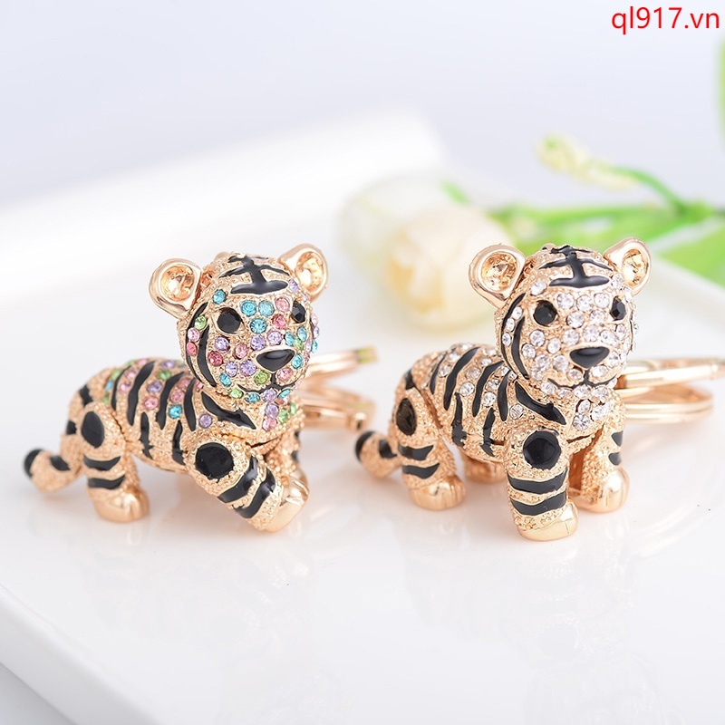 Móc Khóa Hình Con Hổ Đính Đá Thời Trang Phong Cách