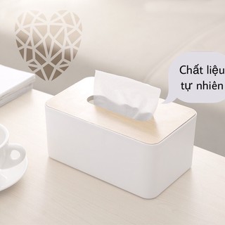 🌟SANG TRỌNG🌟 Hộp Đựng Giấy Ăn Nắp Gỗ Decor T8 Có 2 Ngăn Để Đồ Đặt Bàn Phòng Khách, Phòng Ngủ, Bàn Làm Việc