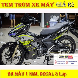 Tem trùm xe Winner X xanh lá đen xám, độ team dán phủ decal xe máy giá rẻ đẹp