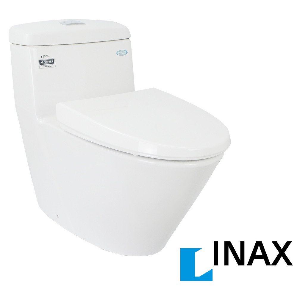 Bàn cầu 1 khối cao cấp INAX AC909VRN-1, công nghệ Aqua ceramic, nắp rơi êm, 2 nhấn tiết kiệm nước, bảo hành 10 năm