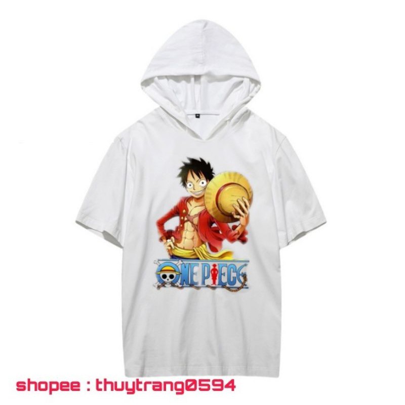 Áo Hoodie Tay Lửng One Piece - Đảo Hải Tặc, Áo Thun Monkey D.Luffy