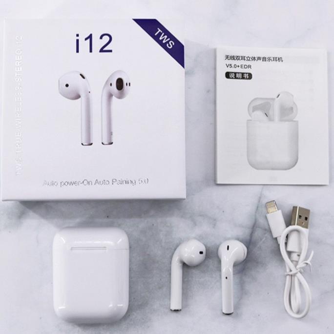 Tai nghe Bluetooth i12 TWS 5.0  dùng cho IOS Android