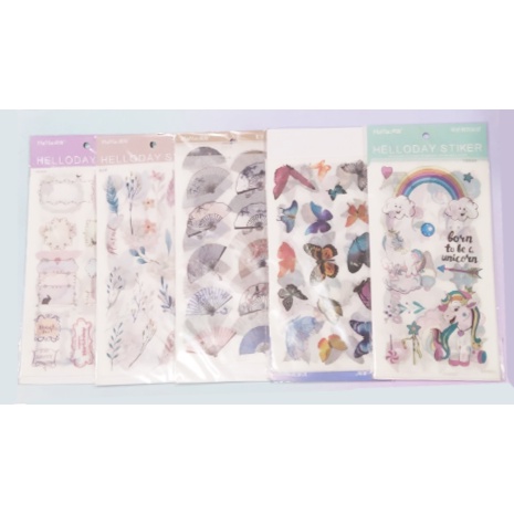 set 6 sticker heo hồng hoa anh đào thiếu nữ hoa lá  S18  cute dễ thương ( gồm 6 tờ nhỏ)