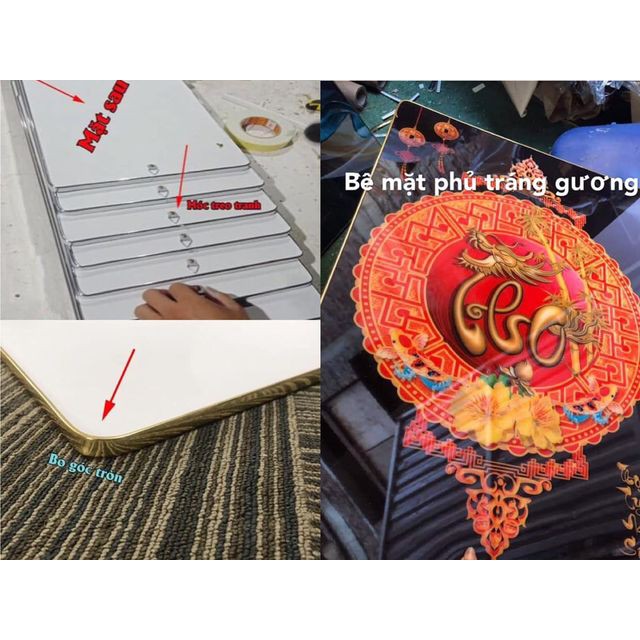 Tranh tráng gương PHÚC LỘC THỌ,tranh treo phòng khách,tranh treo phòng thờ,tranh cầu thang,tranh tết