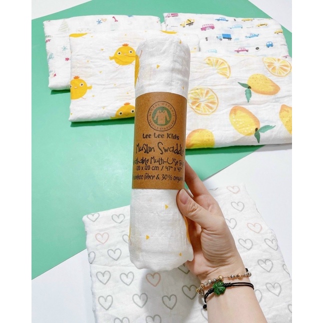 Khăn tắm xô Muslin Organic Cotton khổ lớn