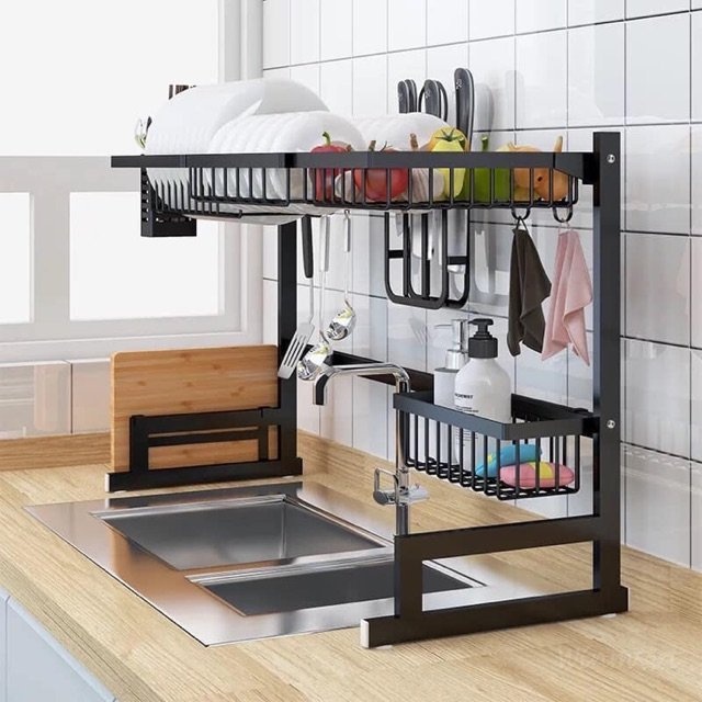 Kệ Chén Bát Đa Năng 1,2 Tầng - Giá Để Bát Đĩa Trên Bồn Rửa Hàng Cao Cấp
