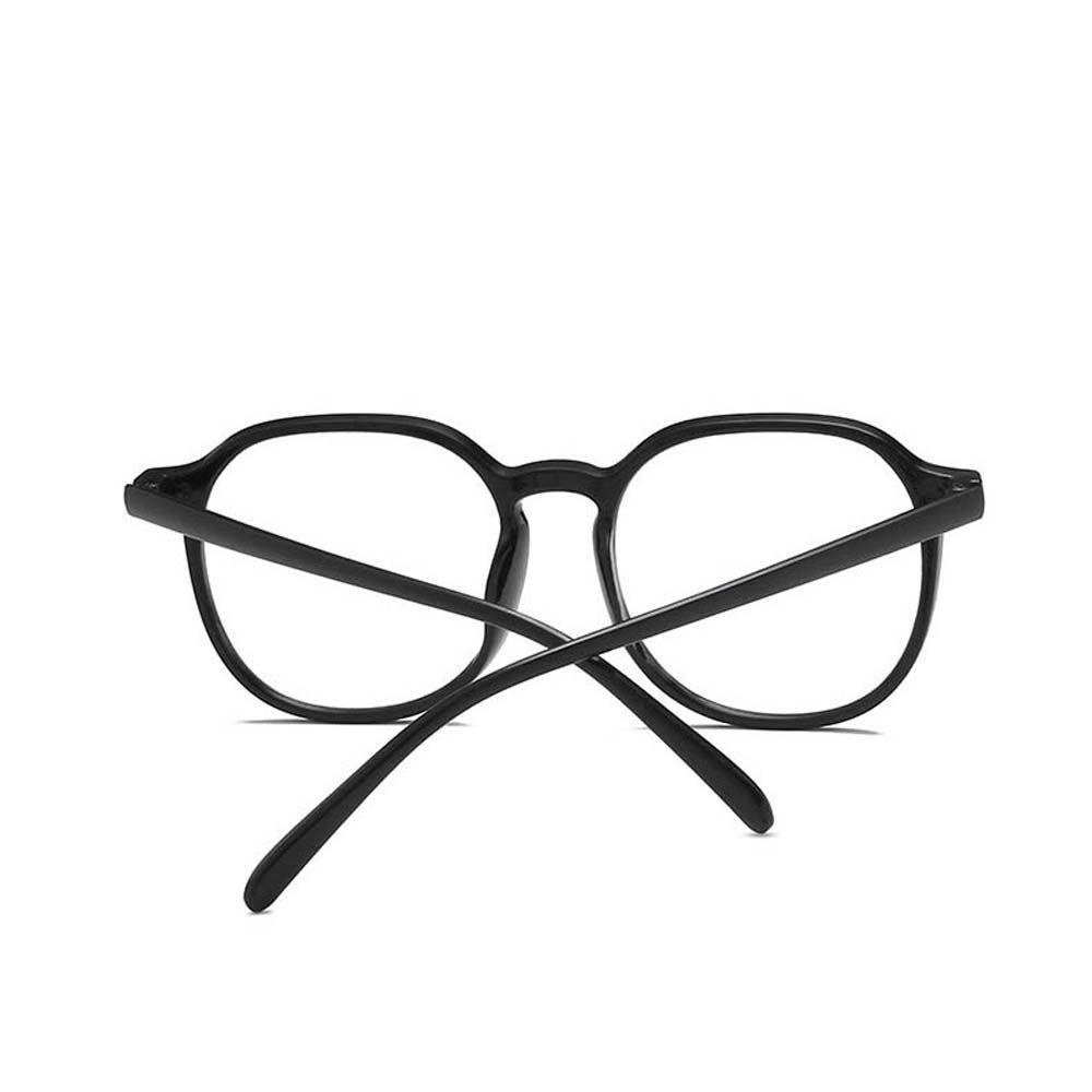 ANEMONE Fashion Anti Blue Light Glasses Geometric Anti-Radiation Glasses Women Eyeglasses Clear Lens Glasses Transparent Korean Computer Eyewear For Men Square Grey Black Frame Eyeglasses/Multicolor