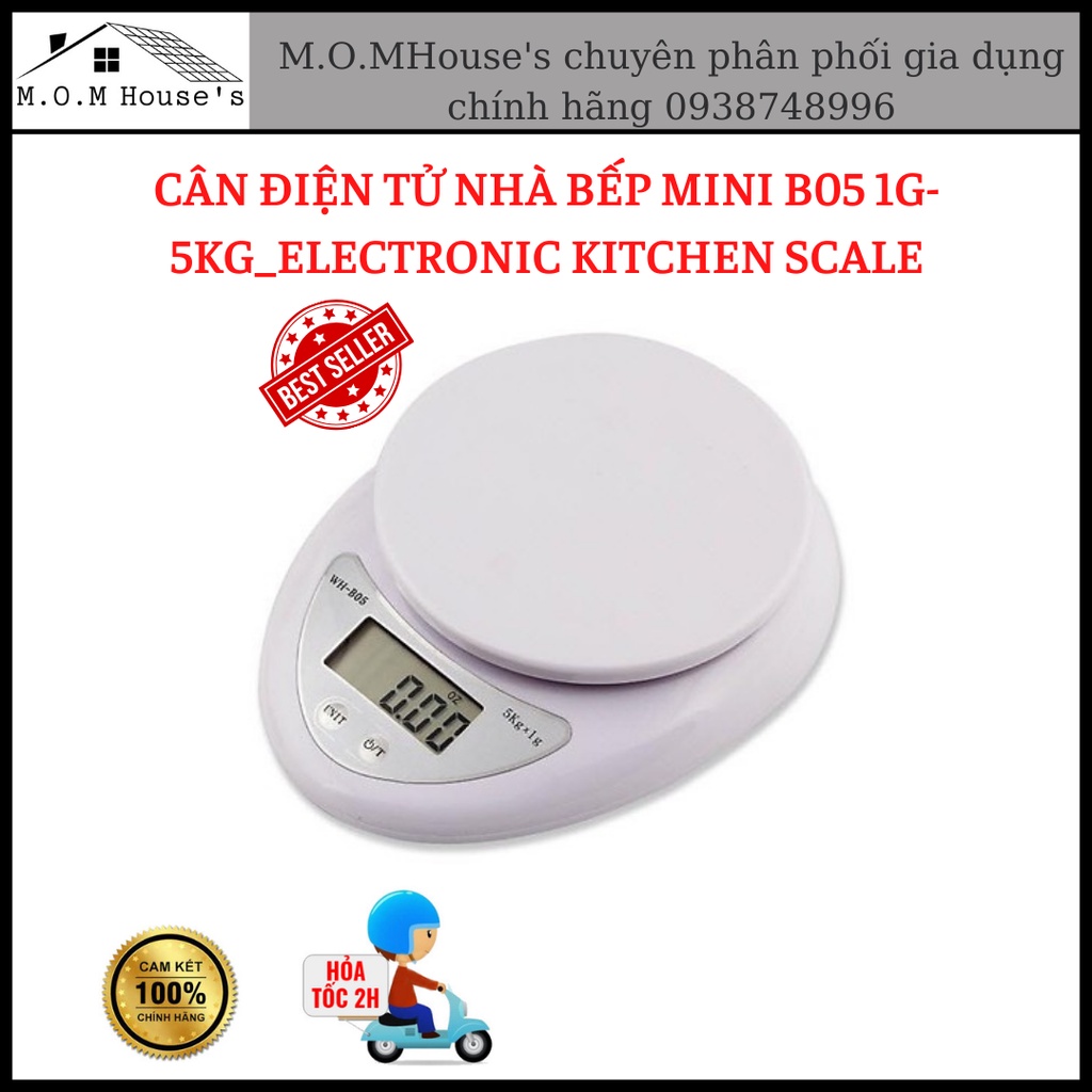 Cân điện tử nhà bếp mini B05 1g-5kg_Electronic Kitchen Scale_M.O.M House's
