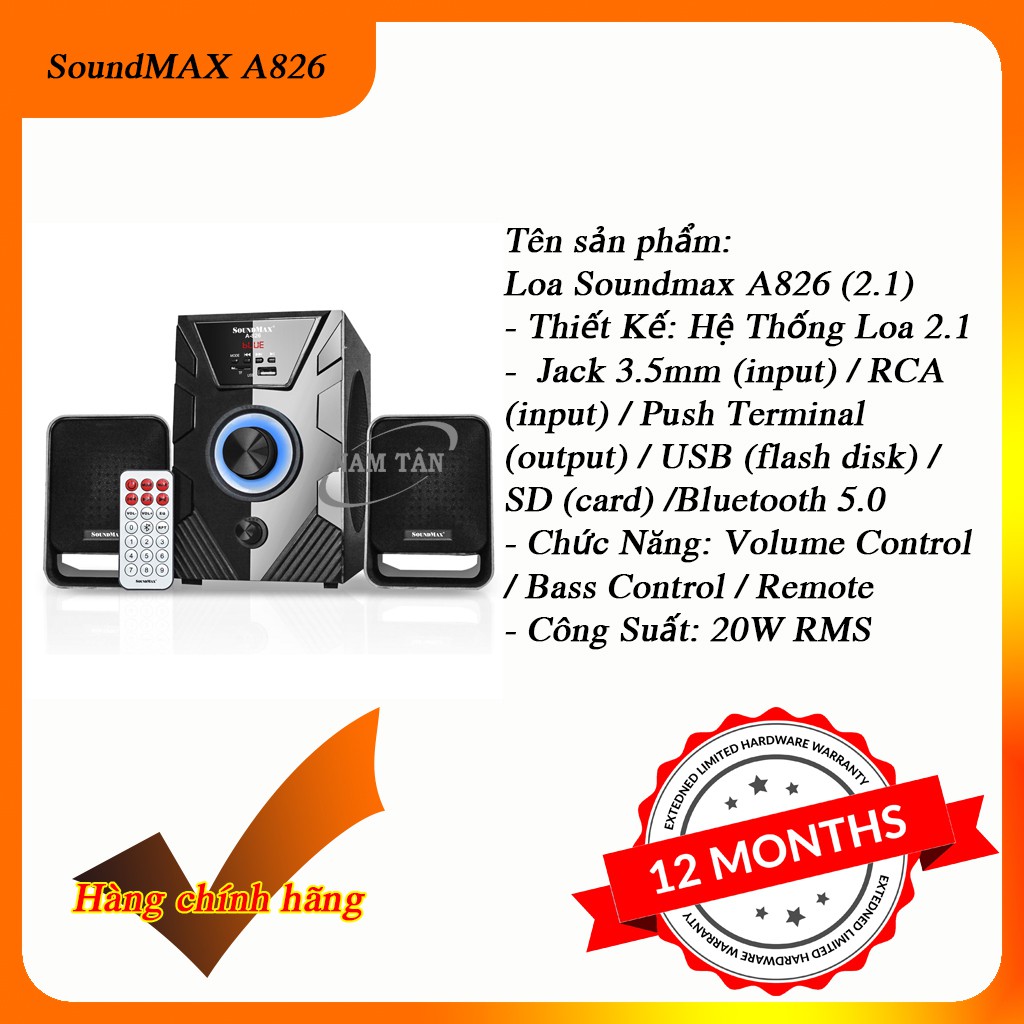 Loa máy tính Soundmax A826 (Hàng chính hãng)