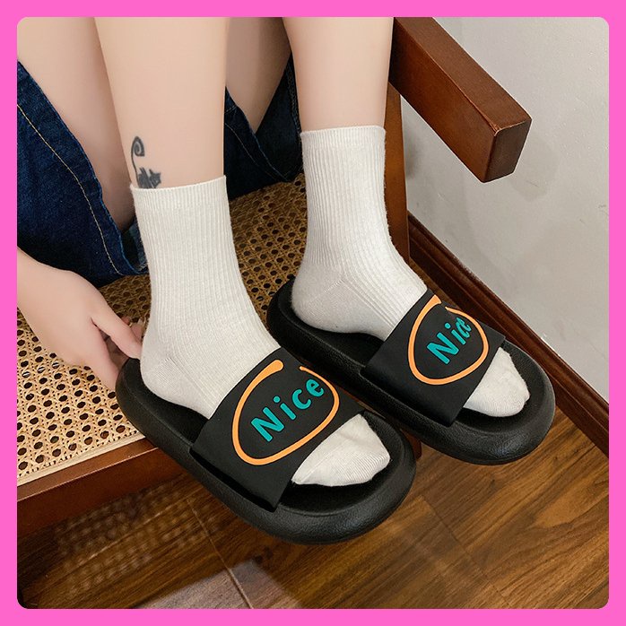 Dép đúc quai ngang nguyên khối bánh mì Nice Ulzzang Hàn Quốc dễ thương nam nữ đi chơi biển giá rẻ chụp ảnh cá tính