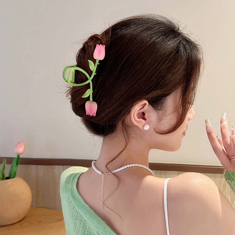 Kẹp Tóc Hình Hoa Tulip Lớn Thanh Lịch Cho Nữ