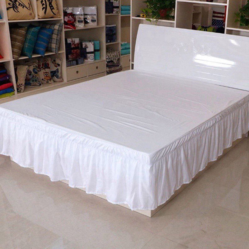 Váy ga giường màu trắng co giãn không có bề mặt bên trong dễ dàng sử dụng tại nhà