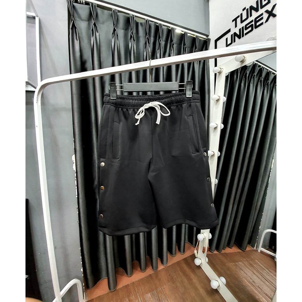 Quần Short Nỉ Cúc Bấm ( Snap Button Short ) Kiểu Dáng Unisex Nam Nữ