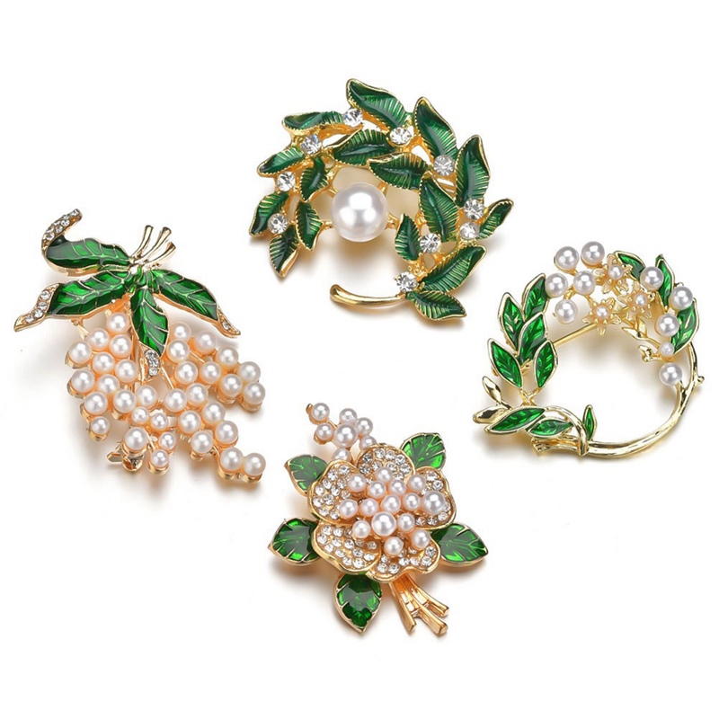 Huy hiệu cài áo đính ngọc thời trang nữ