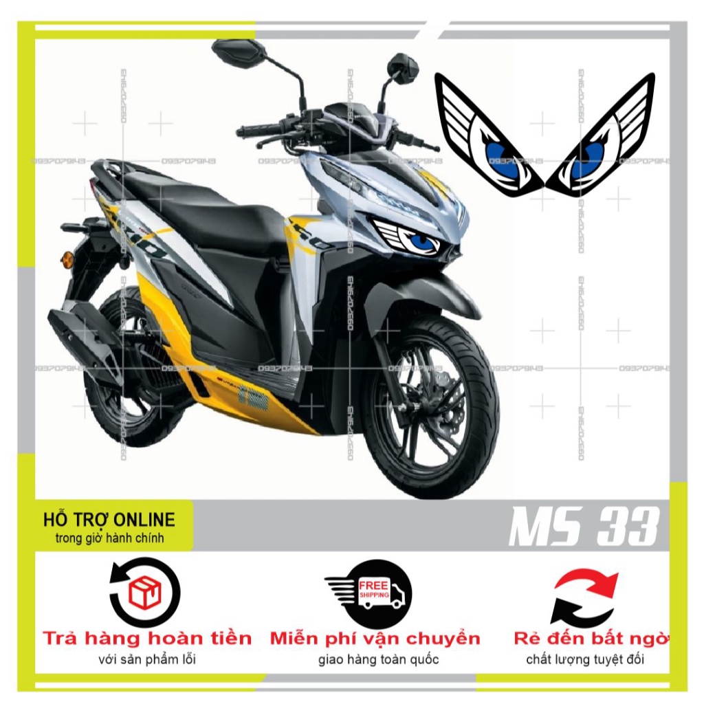 TEM DÁN ĐÈN SƯƠNG MÙ XE VARIO 2020 (DECAL TRONG SUỐT) MS 33 - SHINDECAL2
