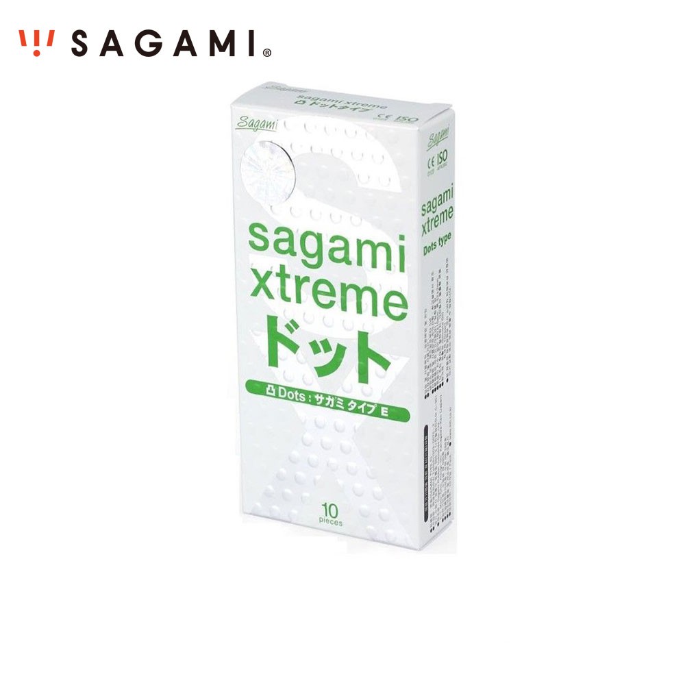 Hộp 10c Bao Cao Su Nhật Bản Sagami Extreme Type E White Box Gân Gai Chính Hãng Xuất Xứ