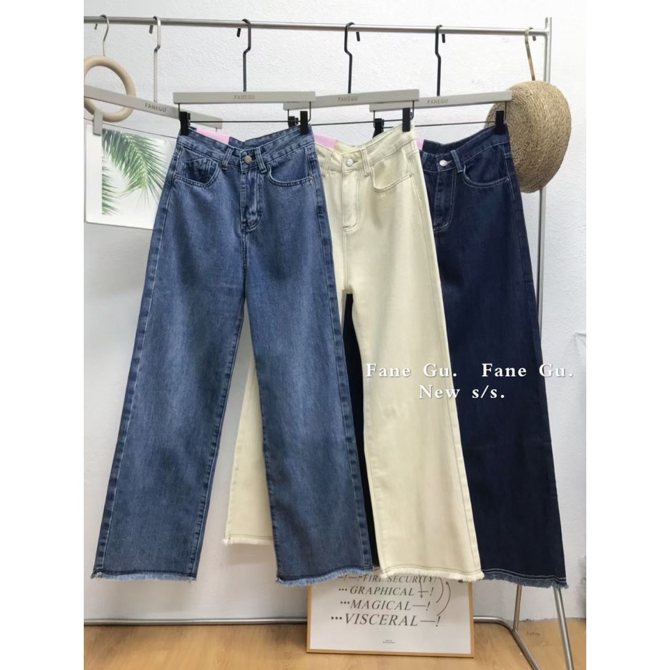 Quần Jean cullotes rách gấu (3990)