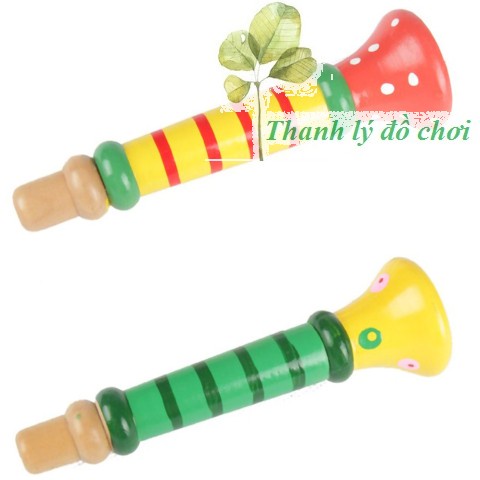 Còi gỗ  phát triển thính giác, luyện hơi cho bé - Đồ chơi an toàn