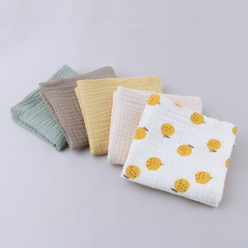 Haha Bộ 10 Khăn Lau Mặt / Yếm Tay Cho Bé Bằng Vải Muslin