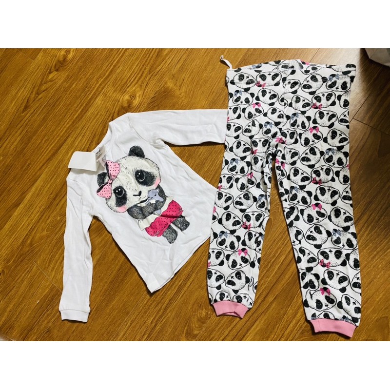 Bộ cotton gấu trúc H&M