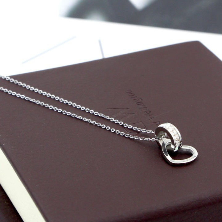 [Mã FARSST20K giảm 10K đơn 20K] Dây Chuyền Nữ Khuyên Tròn Lồng Trái Tim Titan Không Đen TT 1124