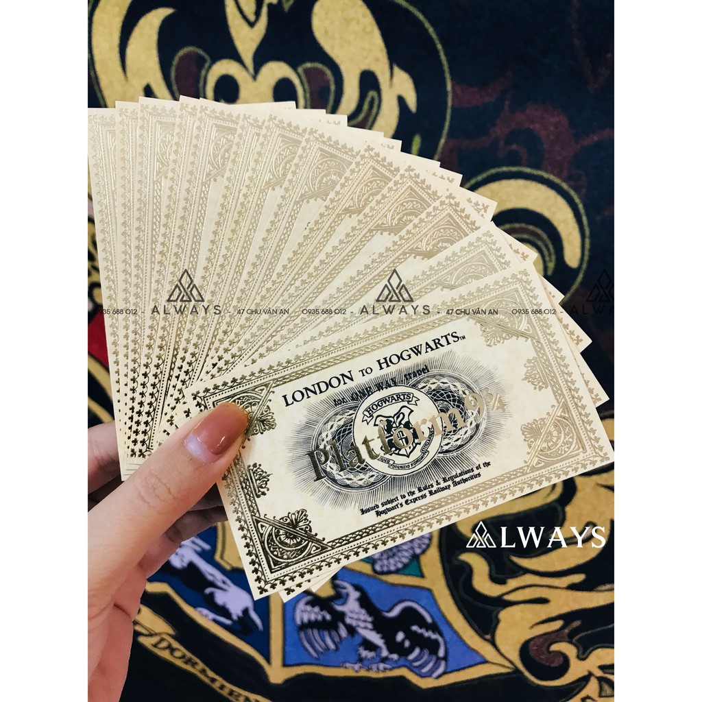 Vé tàu 9 3/4, vé tàu xe đò hiệp sỹ nguyên tác truyện Harry Potter