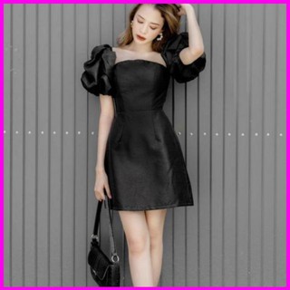 Đầm dự tiệc cúp ngực tay phồng xinh xắn Đầm nữ dự tiệc