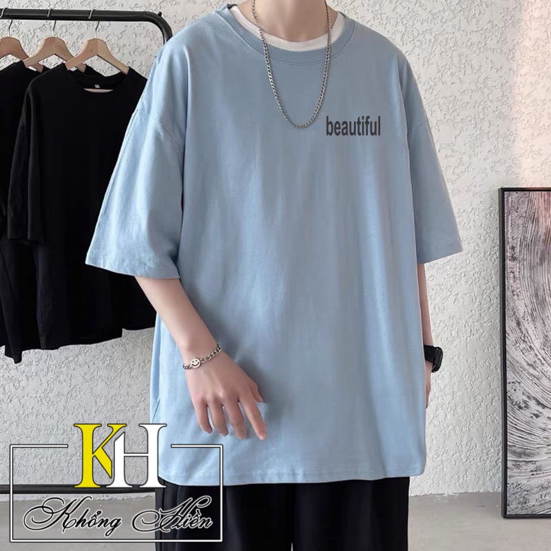 Áo thun unisex nam nữ form rộng tay lỡ Logo Beautiful