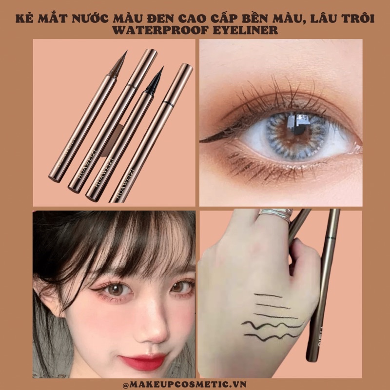 Kẻ Mắt Nước Màu Đen Cao Cấp Bền Màu, Lâu Trôi Waterproof Liquid Eyeliner - Kẻ Mắt Dạ Mảnh