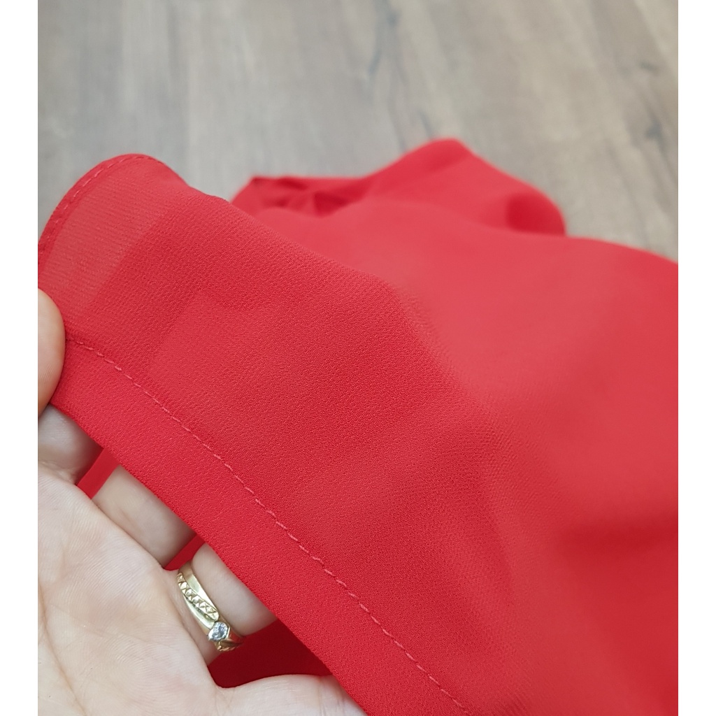 Áo Dài Truyền Thống Chifon 4 Tà Màu Đỏ- Ao Dài Min | BigBuy360 - bigbuy360.vn