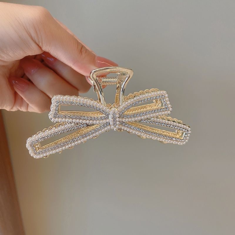 Kẹp Tóc Càng Cua Đính Ngọc Trai Giả Lưng Cao Thời Trang Xuân Hè Cho Nữ