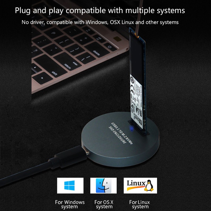 Bộ Chuyển Đổi Usb 3.1 Type-C Sang Pci-E M.2 Nvme Ssd Cho Windows Osx Linux 10gbps | BigBuy360 - bigbuy360.vn