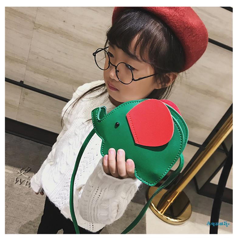 Túi xách đeo vai hình chú voi 3D dễ thương cho bé gái