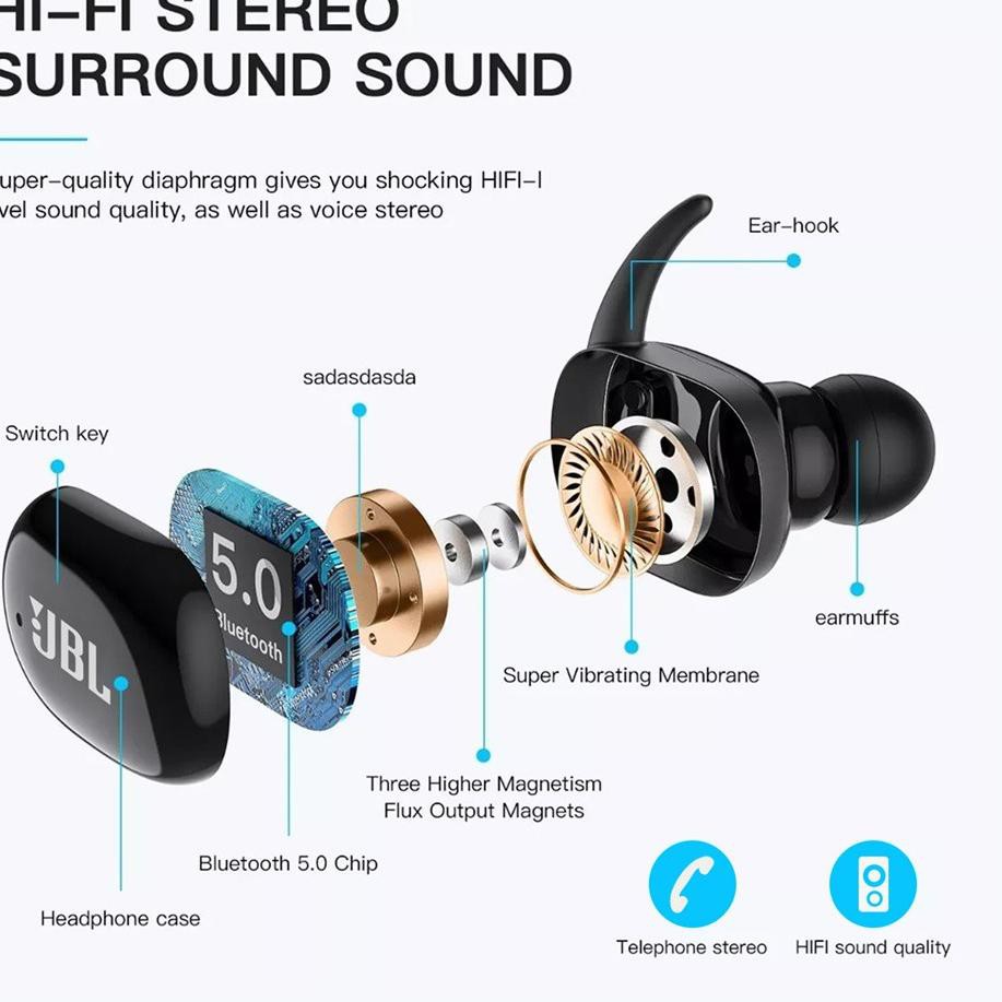 HARMAN KARDON Tai Nghe Bluetooth Không Dây Tws V5 Jbl