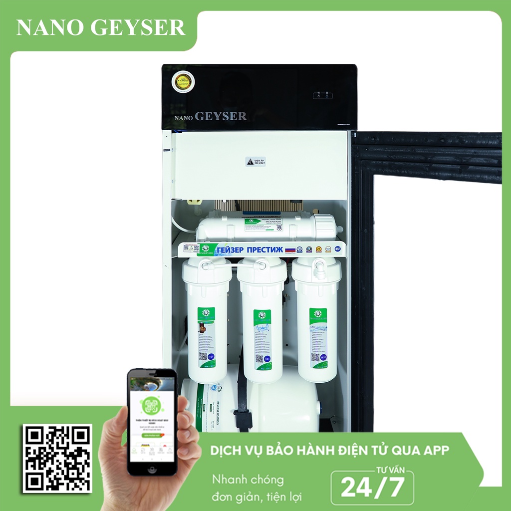Máy lọc nước Nóng Lạnh Nguội Nano Geyser ECO 7 - Hàng chính hãng bảo hành điện tử 5 năm, Bổ sung khoáng chất tự nhiên