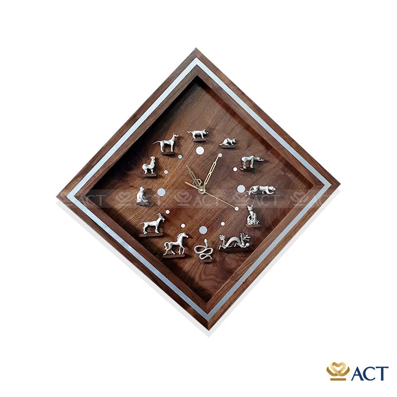 ĐỒNG HỒ 12 CON GIÁP PEWTER HÌNH THOI