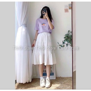 CHÂN VÁY TRƠN XÒE TẦNG ULZZANG HÀN QUỐC