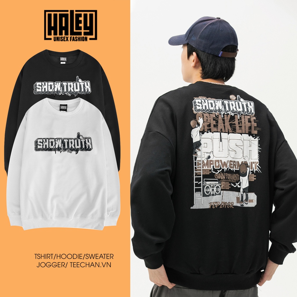 Áo Sweater SHOWTRUTH Nam Nữ Phong Cách Hàn Quốc, Chất Nỉ Dày Dặn Ấm Áp SW 12 Haley