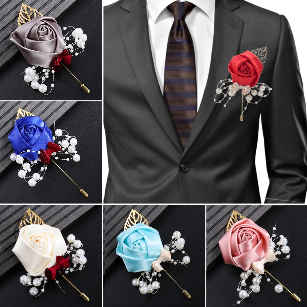 Trâm Cài Áo Hình Hoa Hồng Đính Ngọc Trai Nhân Tạo Thời Trang