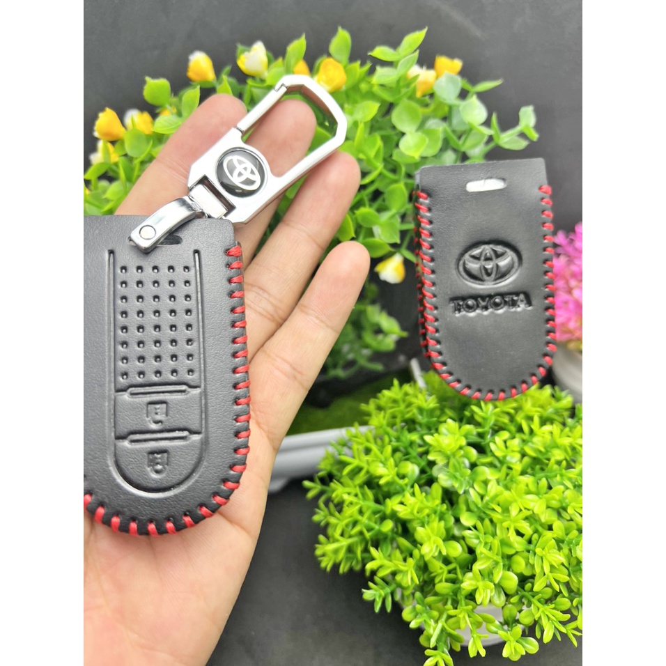 Bao Da Chìa Khóa Smartkey Toyota Rush 2018-2020, Wigo 2020 2 nút bấm Da Bò Cao Cấp
