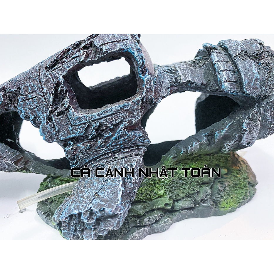 MÔ HÌNH MÁY BAY NHÂN TẠO TRANG TRÍ BỂ CÁ TIỂU CẢNH 22X9X13CM