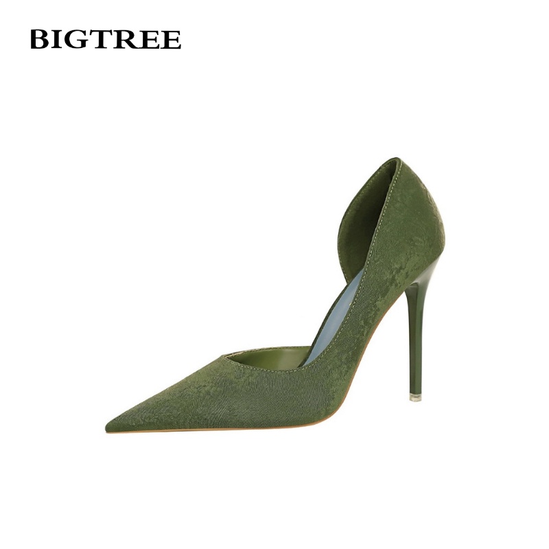 Giày cao gót BIGTREE 6168-1 mũi nhọn phong cách thời trang Âu Mỹ dành cho nữ có size lớn