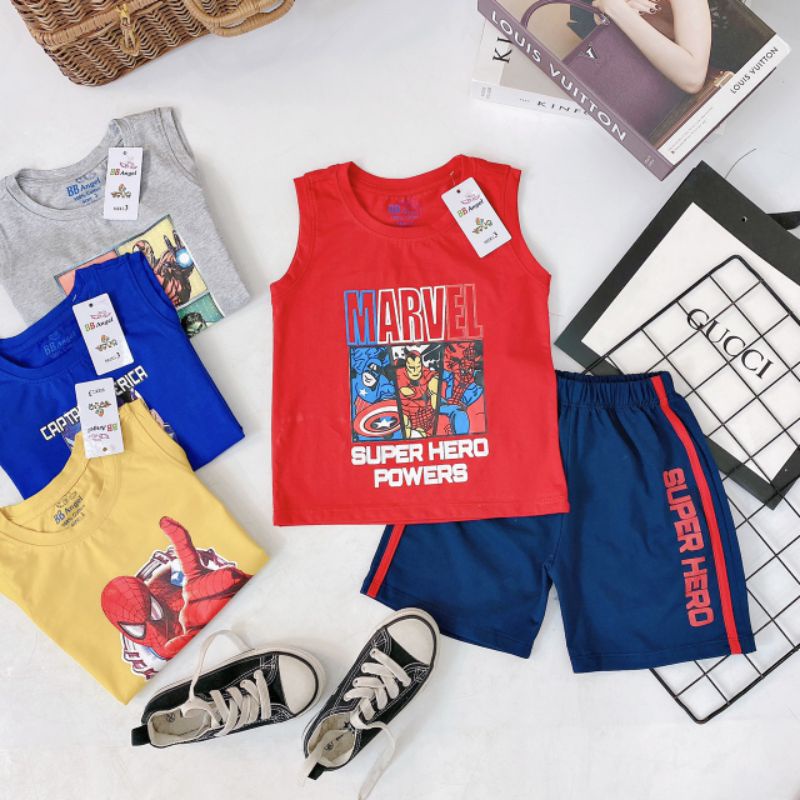 Bộ sát nách bé trai Bb Angel siêu nhân người nhện