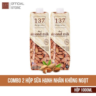 Combo 2 Hộp Sữa Hạnh Nhân Không Ngọt 137 Degrees Thái Lan - Hộp 1000ml