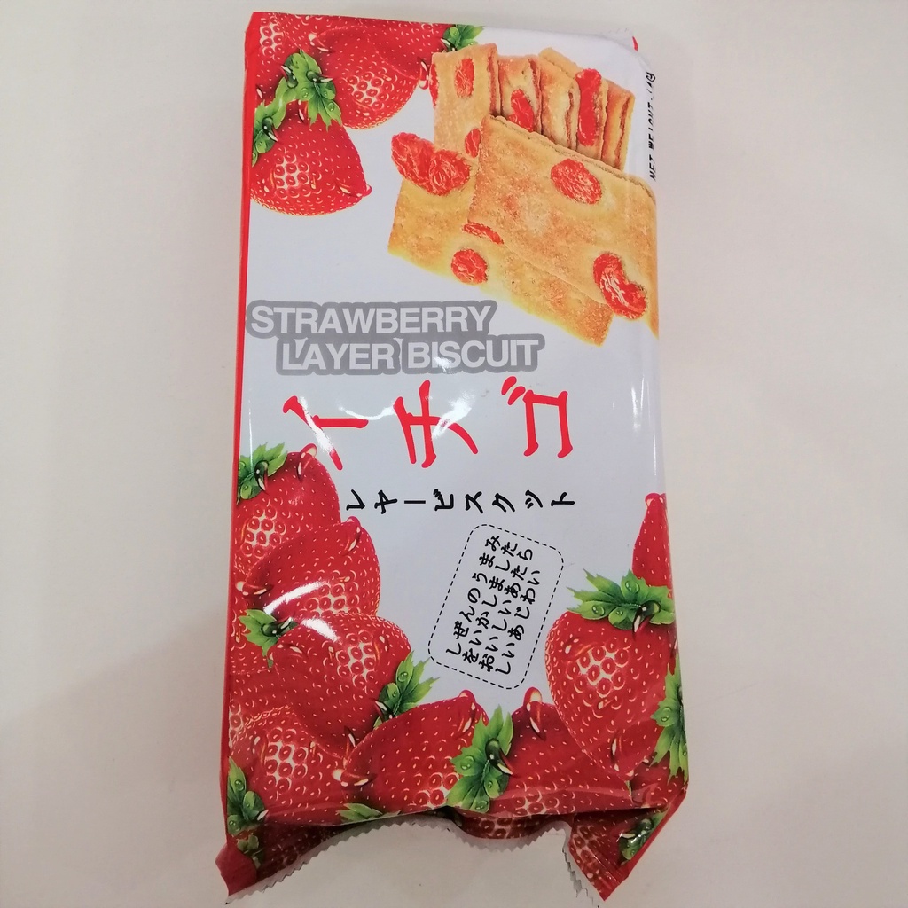 Bánh Quy Nhật Vị Dâu Strawberry Layer Biscuit (Gói 140g)