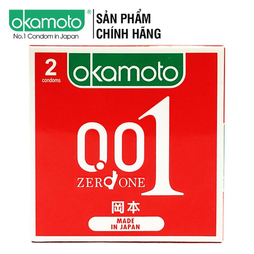 [CHÍNH HÃNG 100%] Bao cao su OKAMOTO ZERO ONE 001, 2 bao, Nhật Bản, Siêu mỏng cao cấp, Chân thực từng chuyển động
